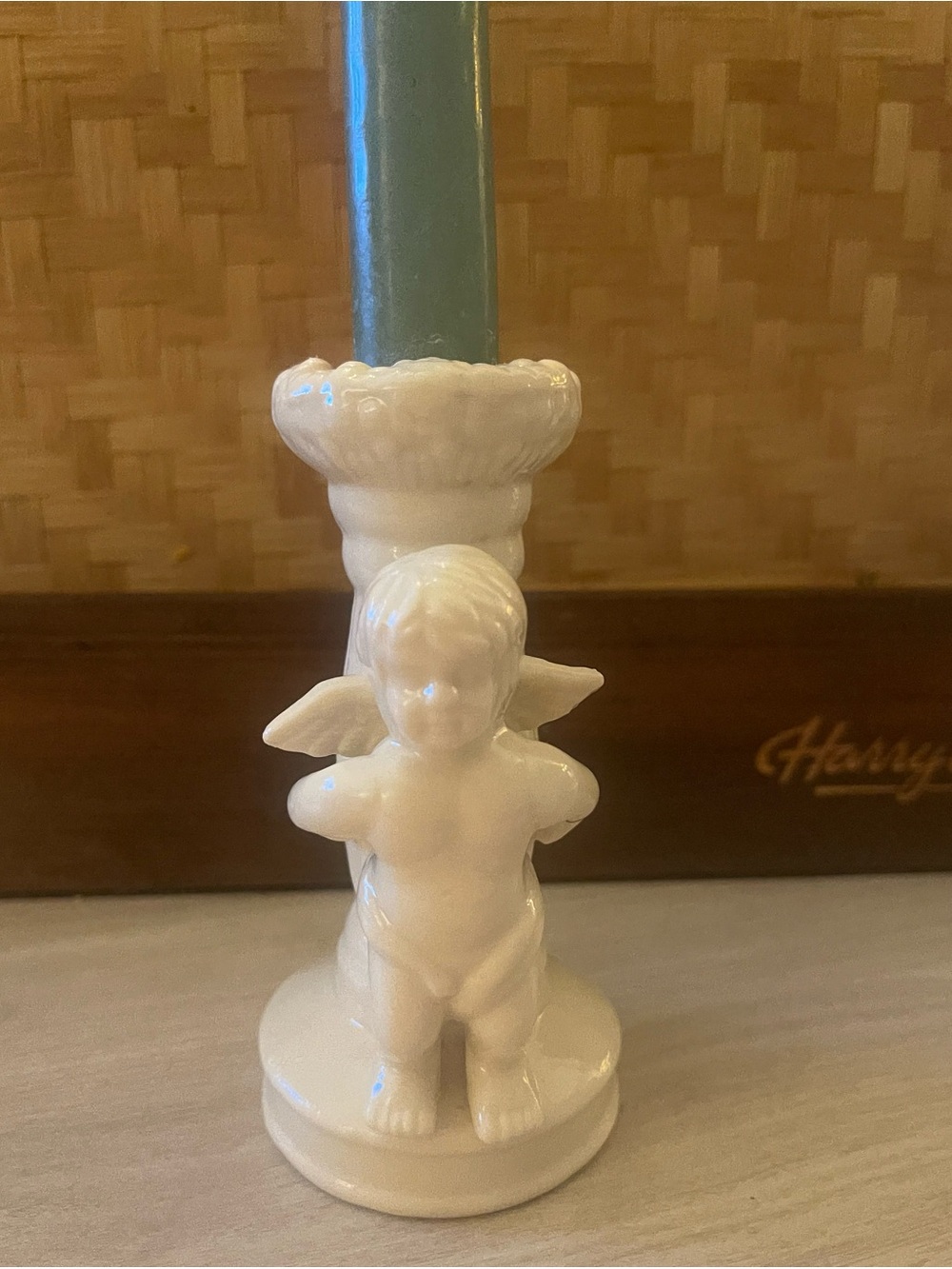 Vintage Ceramic Cherub Candle Holder